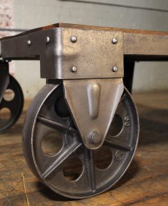 Wood and Steel Coffeetable Cart