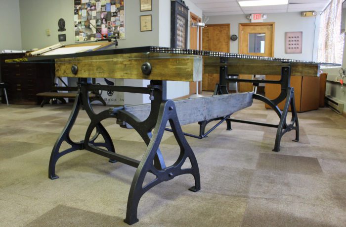 Cast Iron & Wood Brake Conference Table