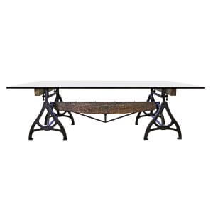 Cast Iron & Wood Brake Conference Table