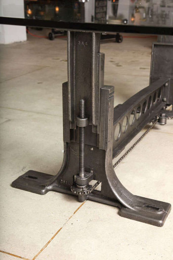 Chain Drive Cast Iron Adjustable Table Base