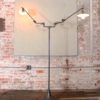 Double Arm Milk Glass Floor Lamp
