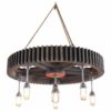 Vintage Industrial Gear Chandelier with Explosion Proof Lights