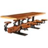 8 seat communal swing out table