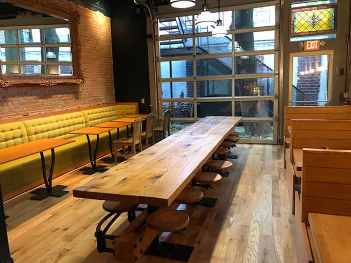 Get Back Inc - Syracuse Restaurant - Swing out Seat Communal Table