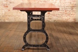 Cast Iron and Mahogany Table