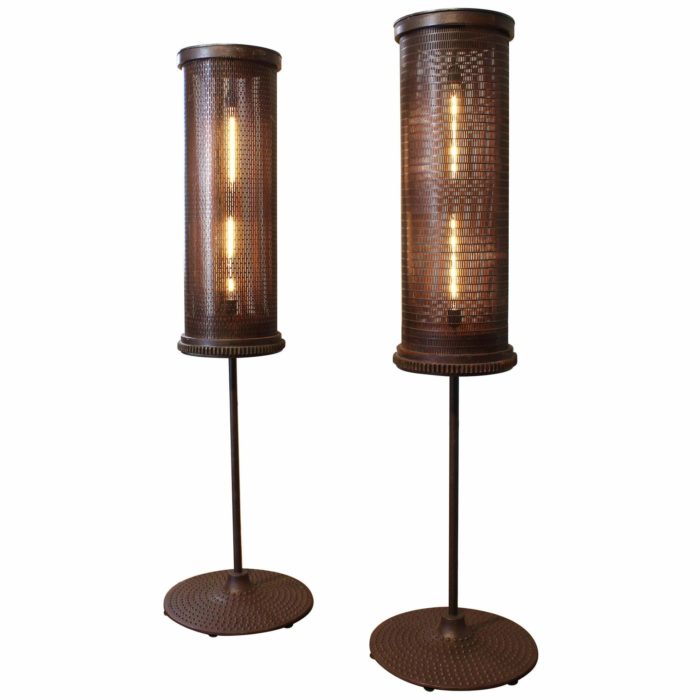 Pair of Vintage Industrial Vented Floor Lamps