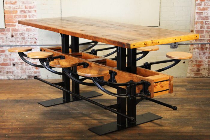 Large Industrial Cast Iron Table Base - Communal Size Adjustable