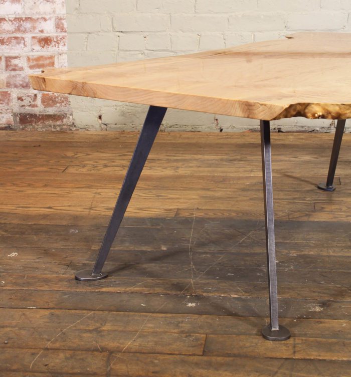 Industrial Burl Maple Coffee Table