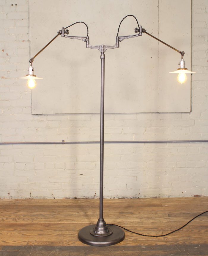 Original O.C. White Articulating Two-Arm Floor Lamp