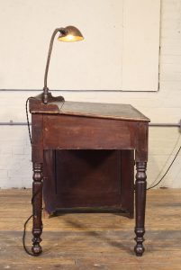 Vintage Industrial Desk with Lamp