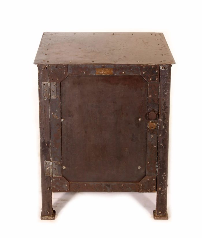Vintage Industrial Riveted Steel Cabinet