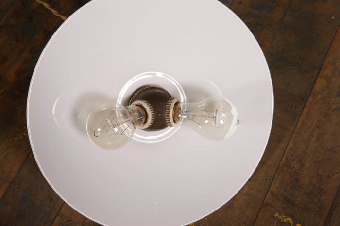 Vintage Milk Glass Double Bulb Ceiling Light
