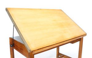 Vintage Hamilton Oak Drafting Table