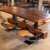Industrial Swing out Seat Dining Table