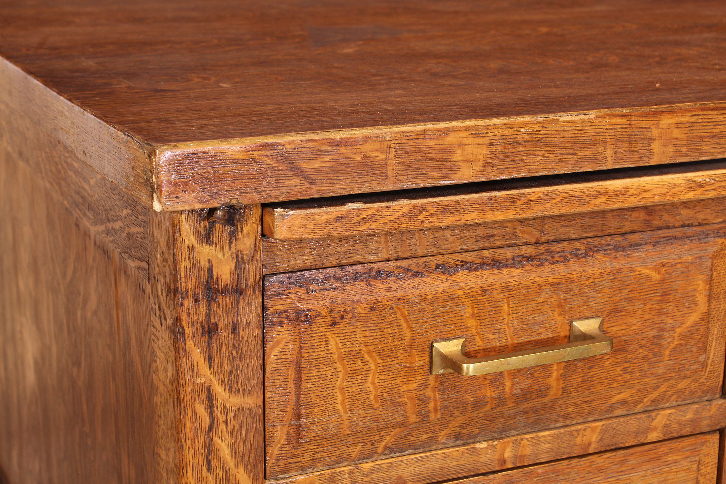 Antique Tiger Oak Teachers Desk Vintage Industrial By Get Back Inc