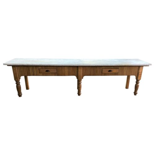 Antique Marble Top Baker's Table