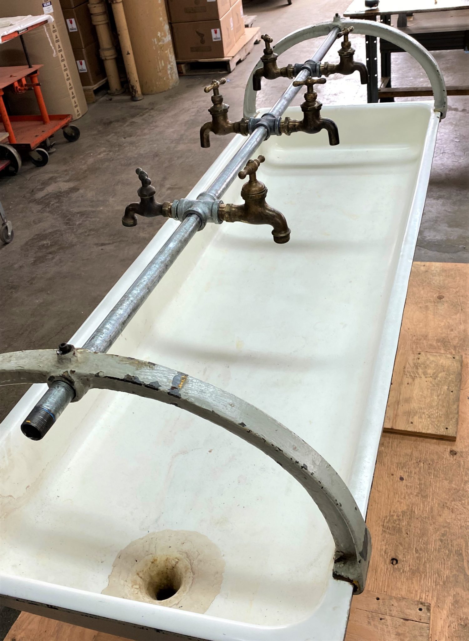 Industrial Trough Sink Vintage Industrial by Get Back, Inc