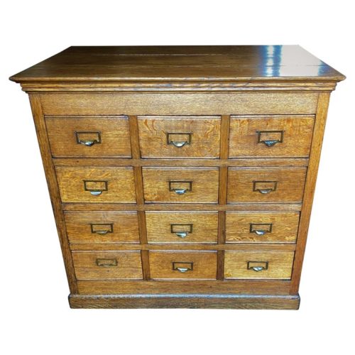 Vintage Multi-Drawer Oak Apothecary Cabinet