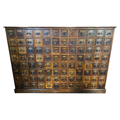Antique Double Sided Multi-Drawer Card Cabinet