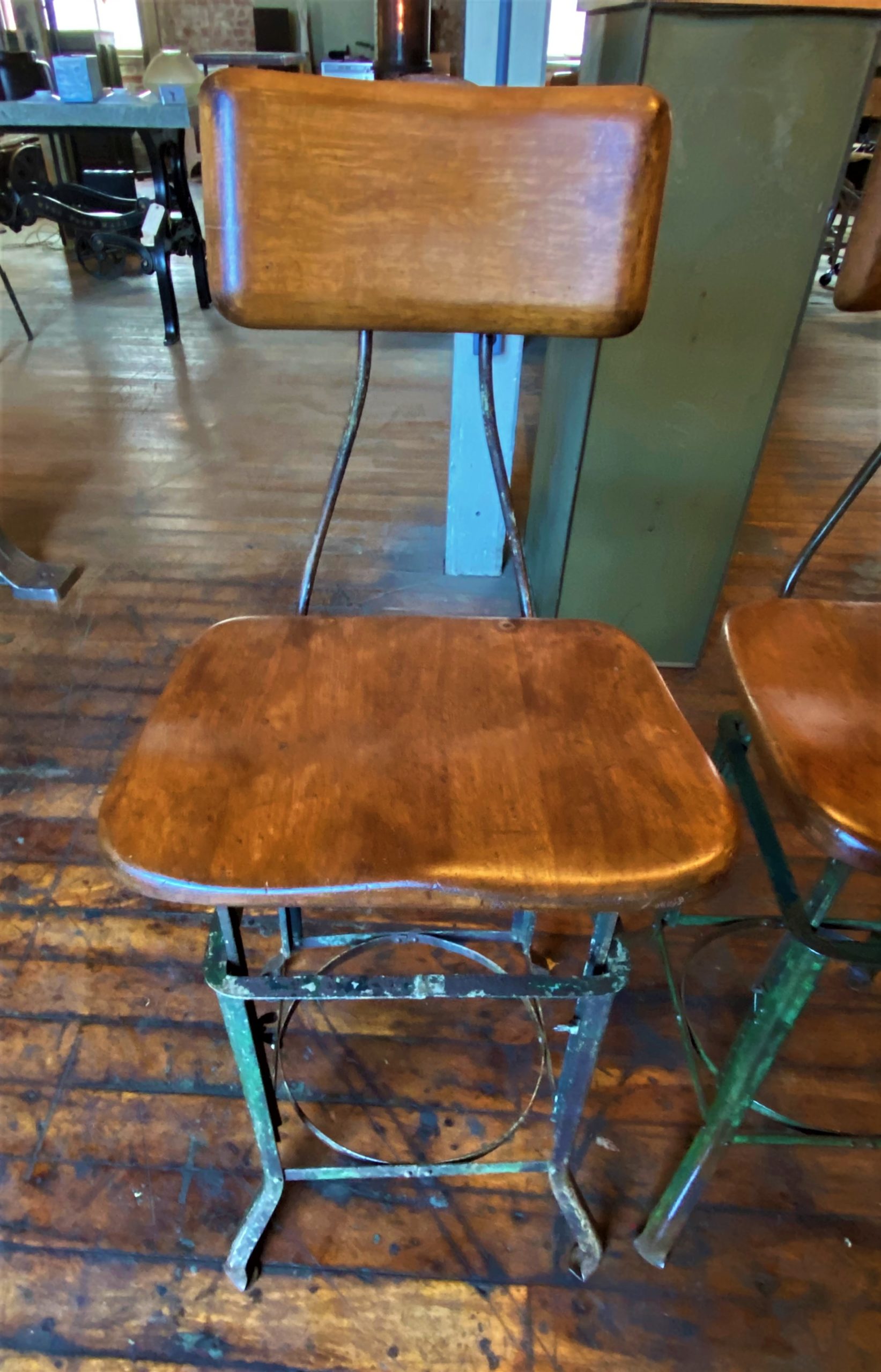 Pair of Sit Rite Stools by Edward L. Koenig Co. 1 SOLD Vintage Industrial by Get Back Inc