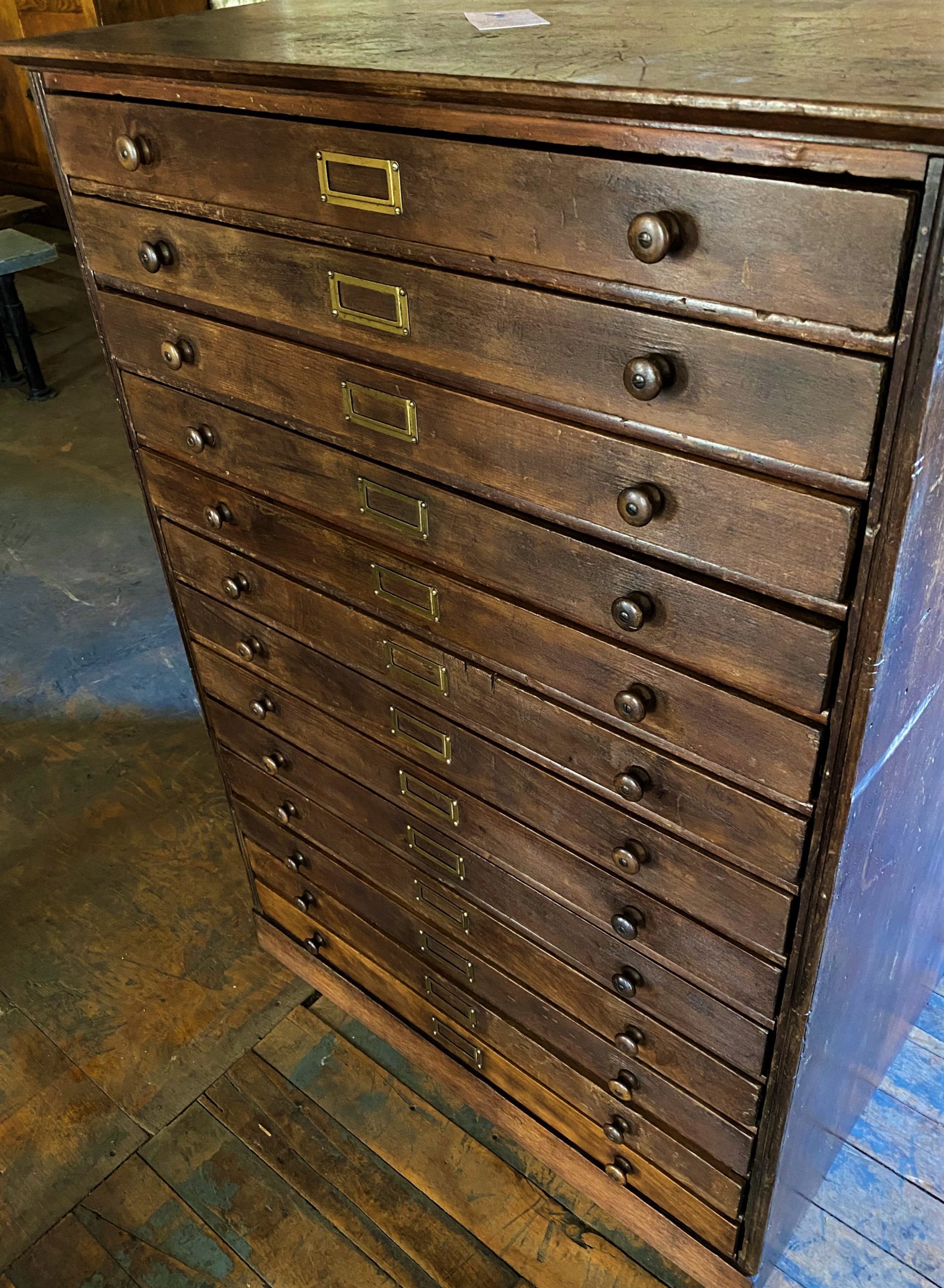 Vintage Steel Flat File Cabinet - Vintage Industrial by Get Back, Inc