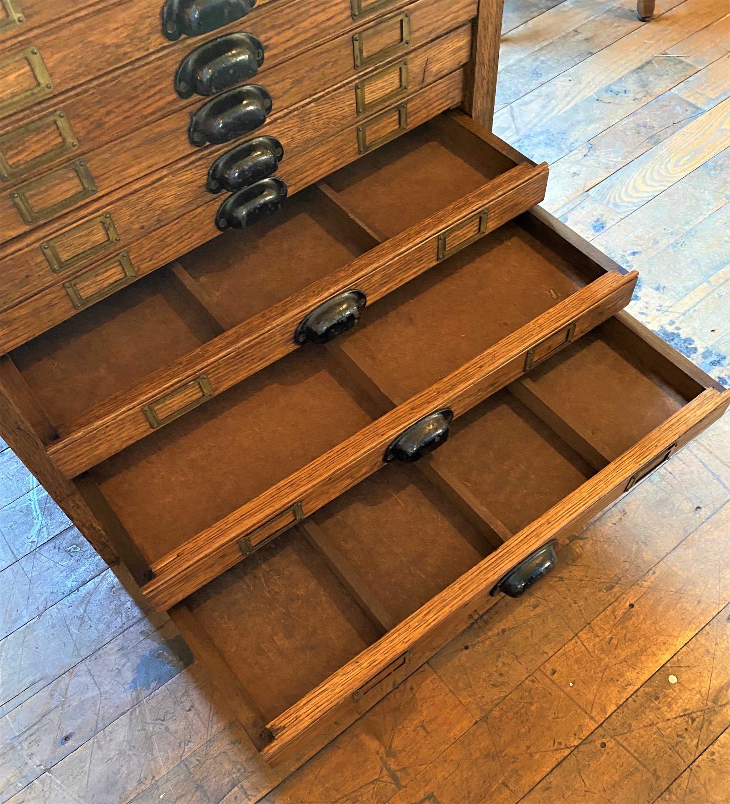 Vintage Oak Flat File Cabinet - SOLD - Vintage Industrial by Get Back, Inc