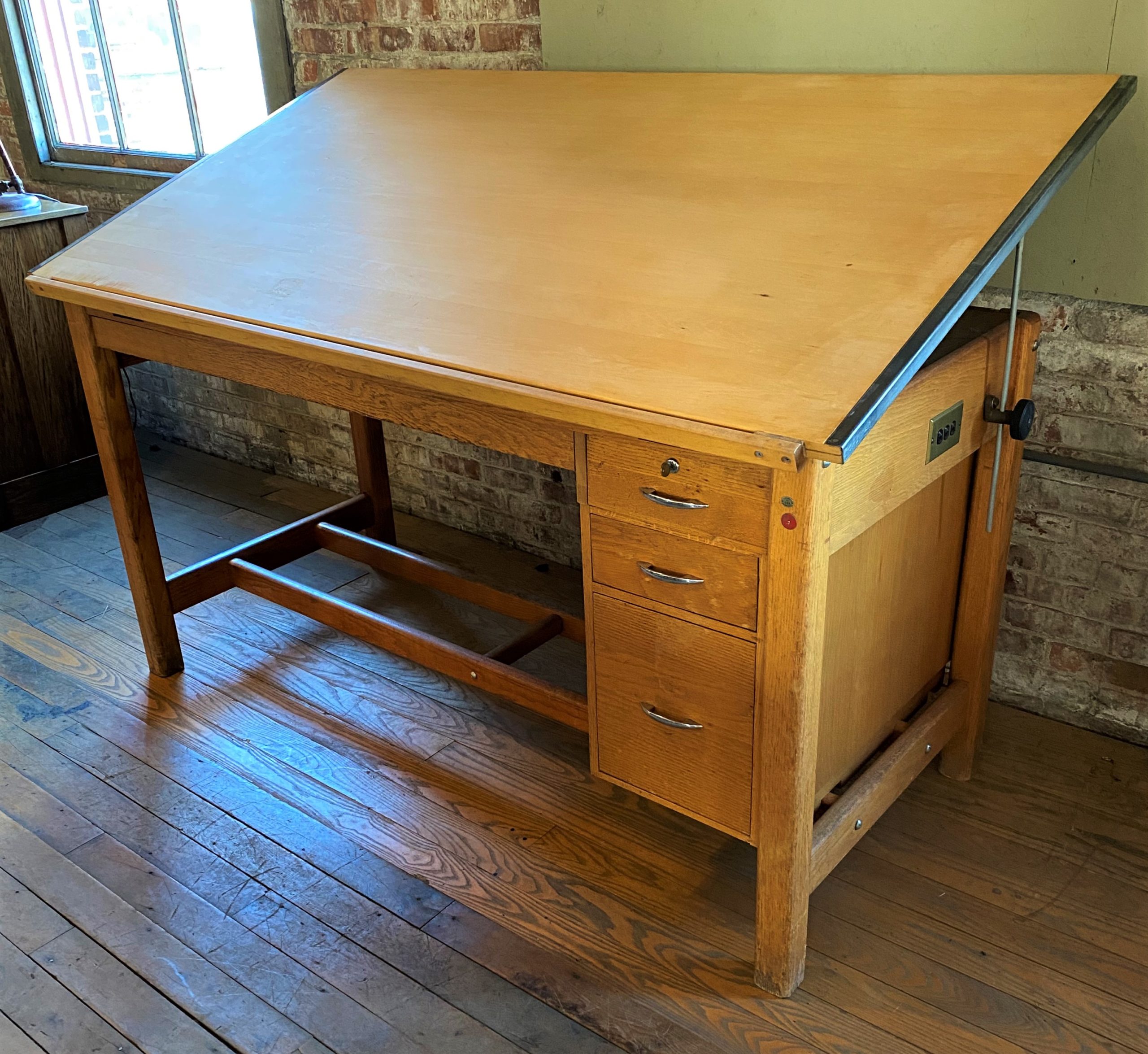 Vintage Oak and Maple drafting table w/ drafting machine - Antiques &  Collectibles - Tallahassee, Florida, Facebook Marketplace