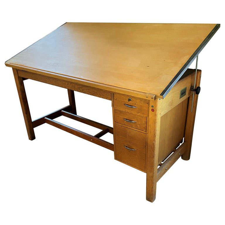 Vintage Oak and Maple drafting table w/ drafting machine - Antiques &  Collectibles - Tallahassee, Florida