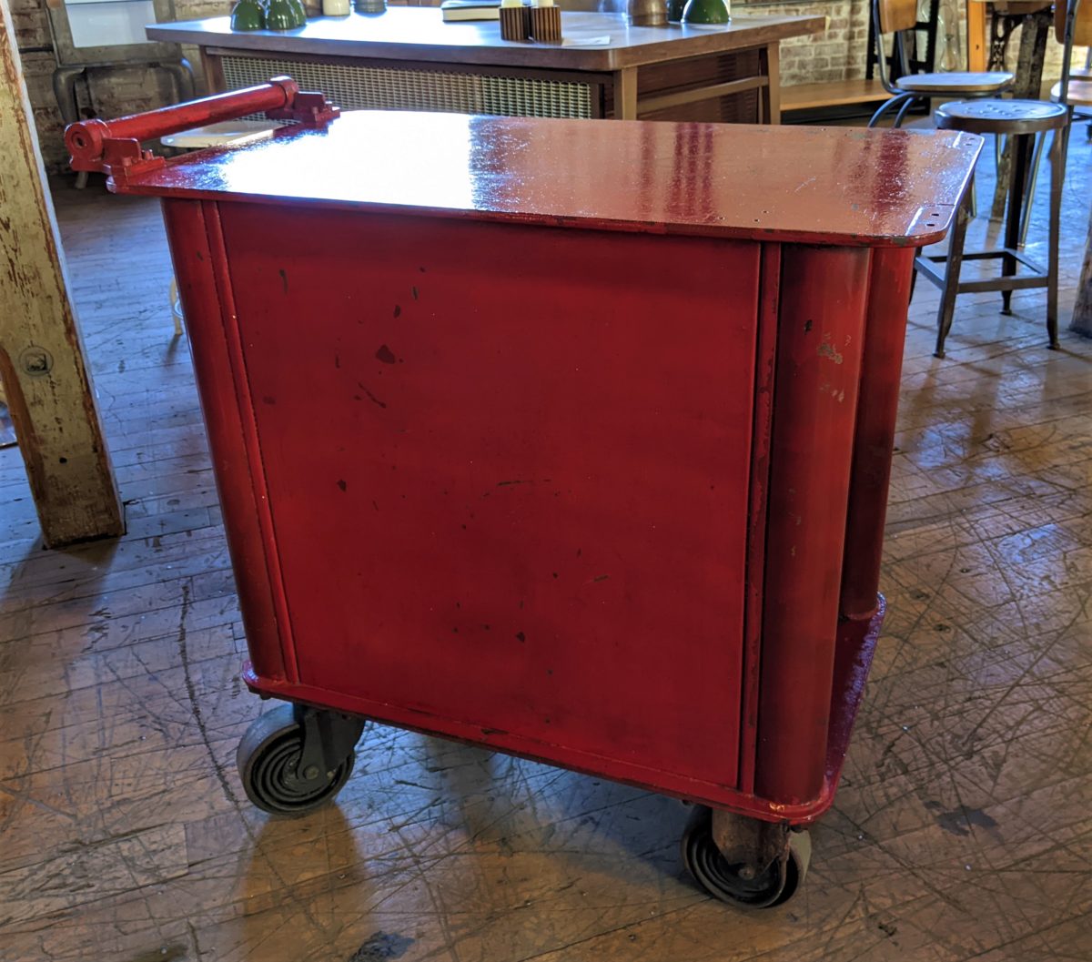 Industrial Red Bar Cart SOLD Vintage Industrial by Get Back, Inc