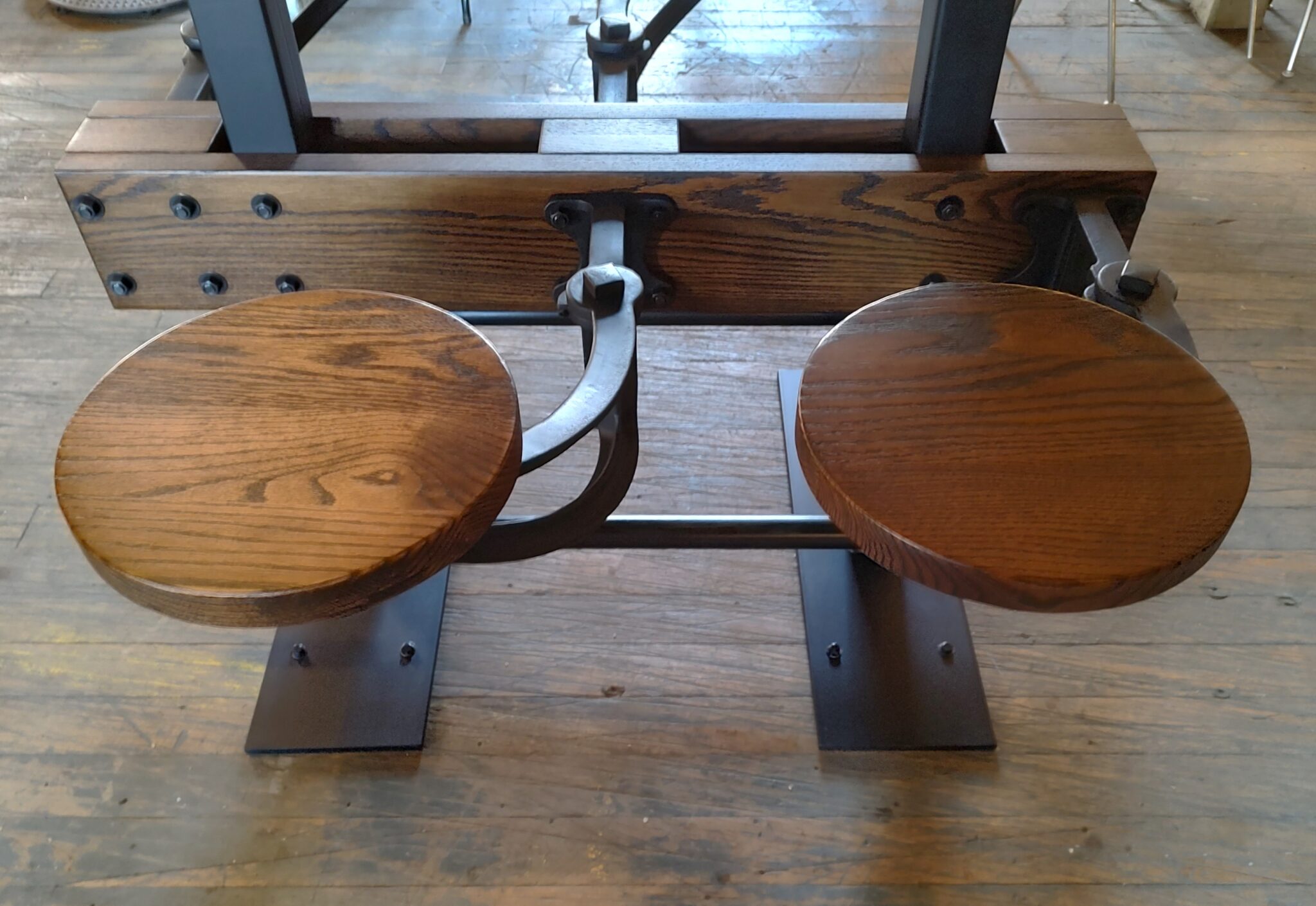 The Original Swing-Out Seat Table - Bar Height in Red Oak - Vintage ...