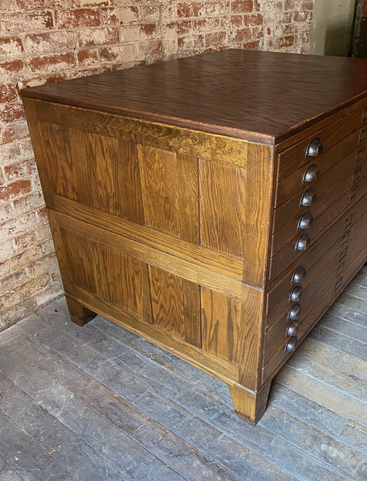 Vintage Oak Flat File Cabinet - SOLD - Vintage Industrial by Get Back, Inc