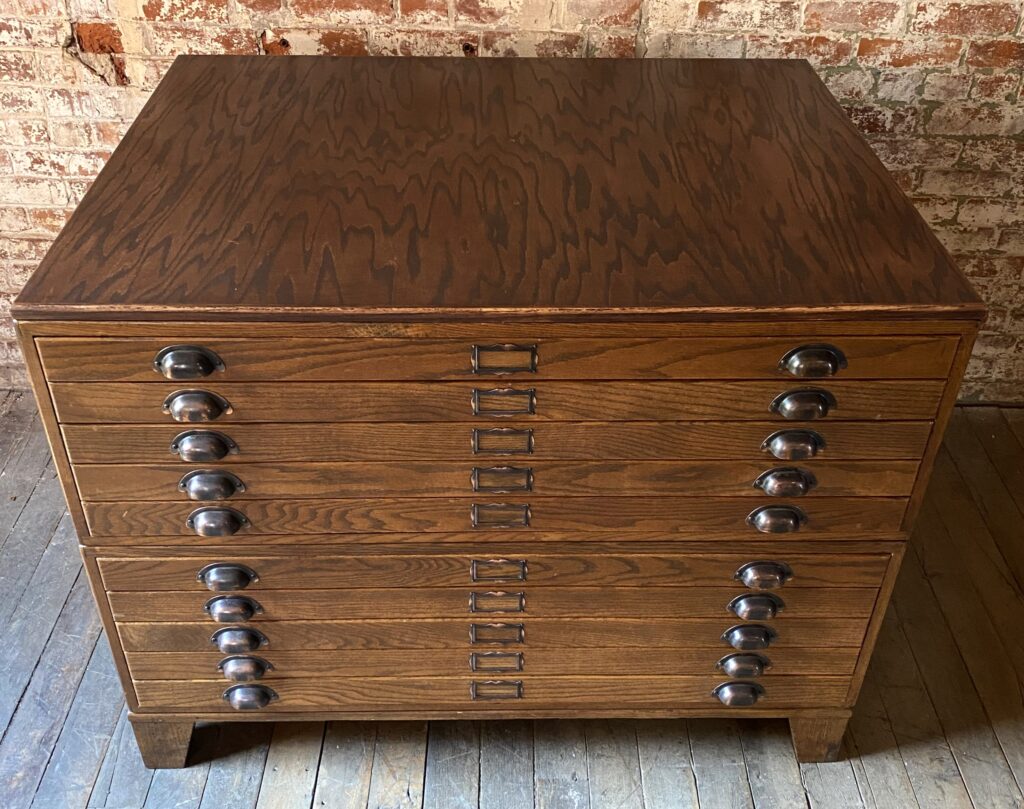 Vintage Oak Flat File SOLD Vintage Industrial by Get Back, Inc