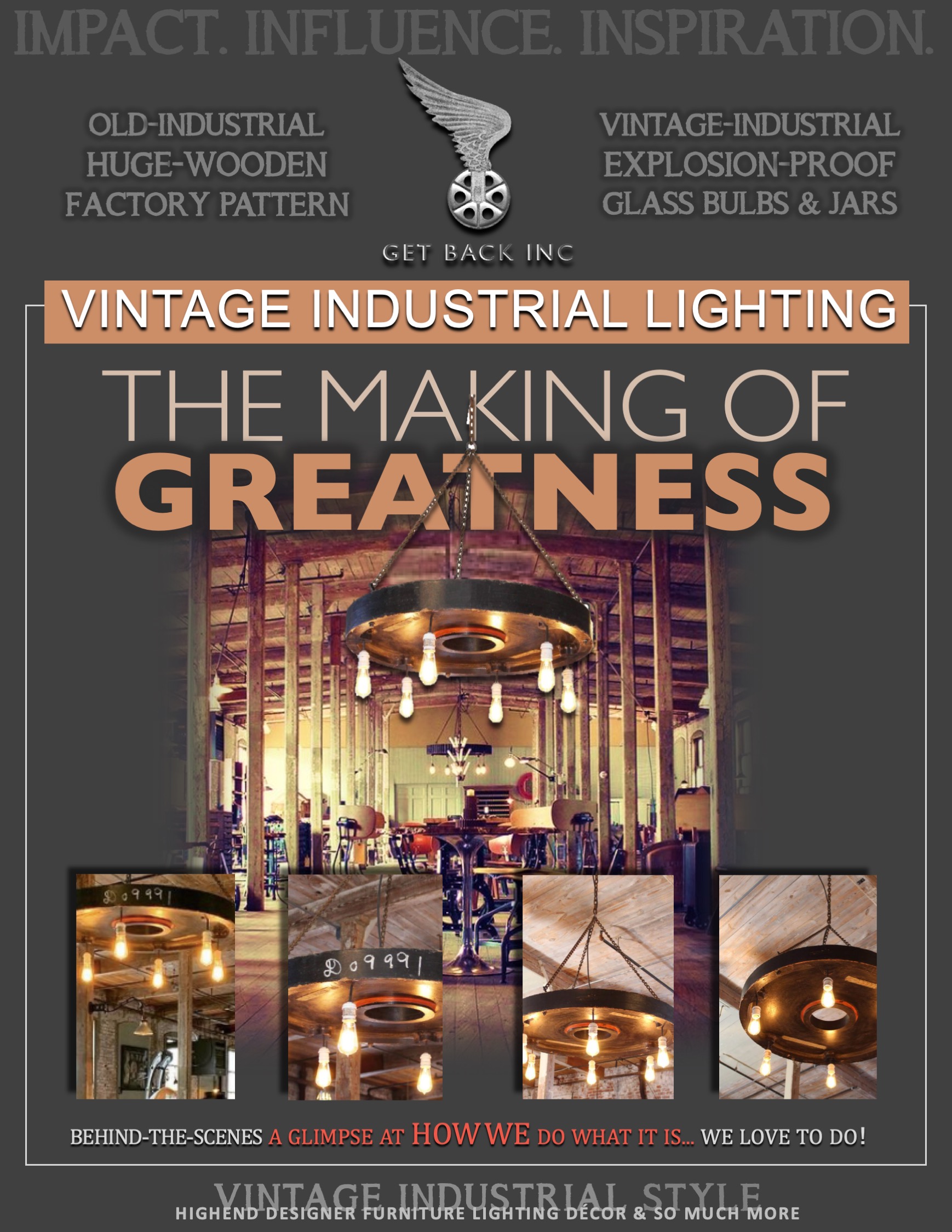 making of greatness at get back inc - vintage industrial lighting
