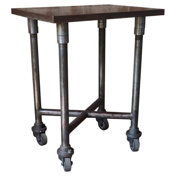 Vintage Industrial Steel Bar Cart