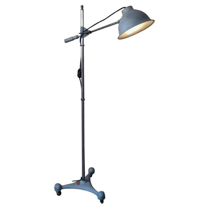 Vintage Industrial Rolling Medical Floor Lamp