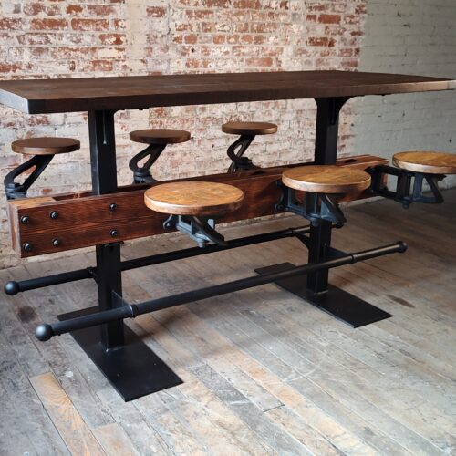 The Original Swing-Out Seat Table – Bar Height with Pine Top