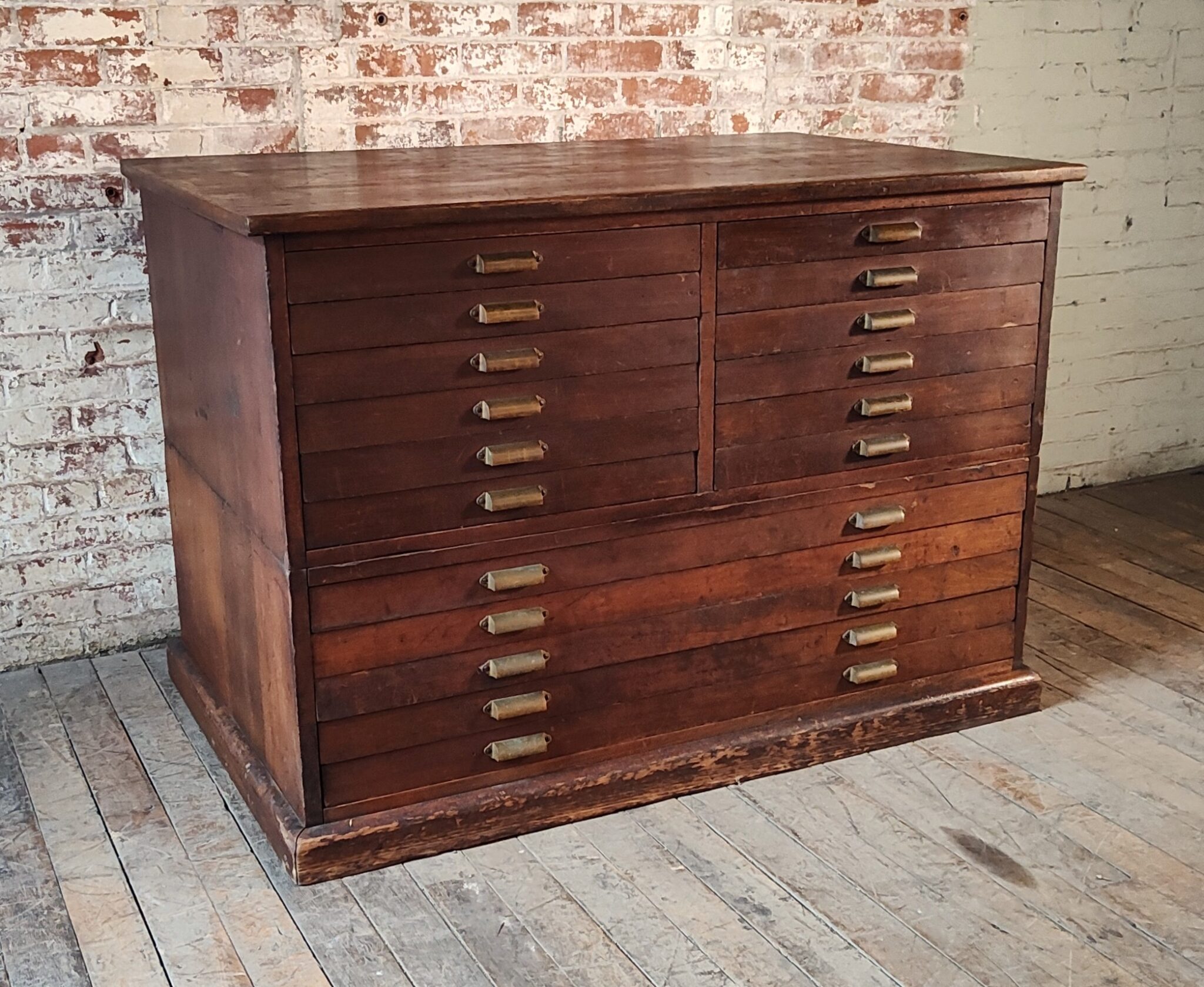 Vintage Double Stack Flat File with Brass Handles - SOLD - Vintage ...