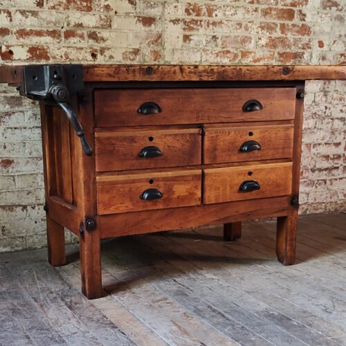 Vintage Storage Workbench with Quick Release Vise
