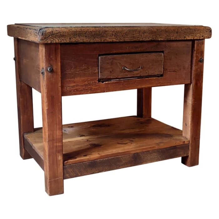 Vintage Marble Top Display Table / Kitchen Island