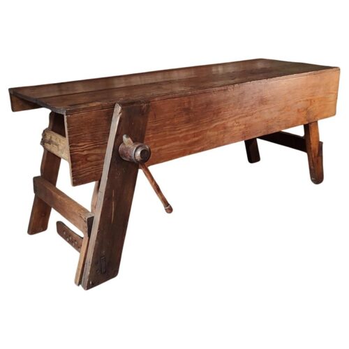 Antique Carpenter's Workbench with Leg Vise