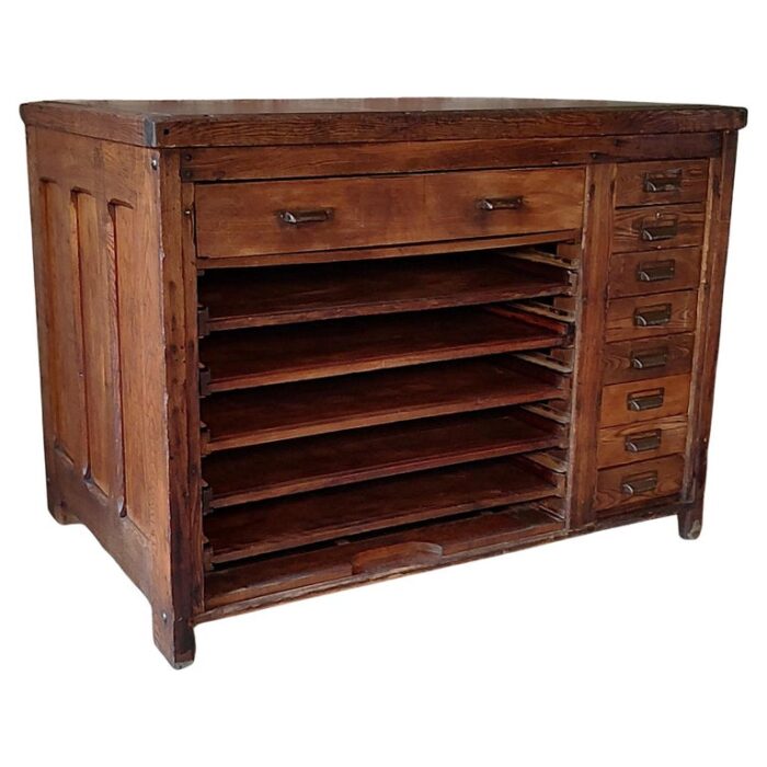 Vintage Steel Top Display Table / Kitchen Island