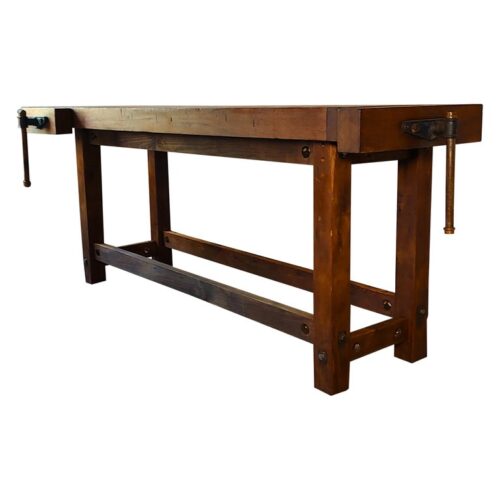 Tall Vintage Dual Vise Woodcrafter's Workbench