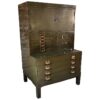 Vintage Steel & Brass Secretary / Storage Cabinet