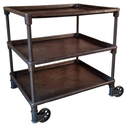 Antique Three-Tier Industrial Cart