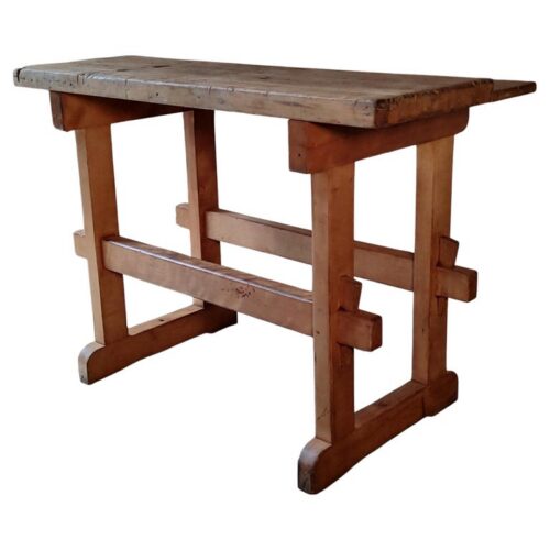 Vintage Industrial Distressed Viseless Worktable