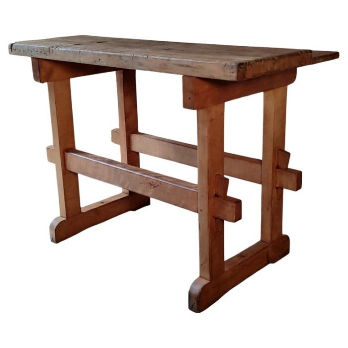 Vintage Industrial Distressed Viseless Worktable