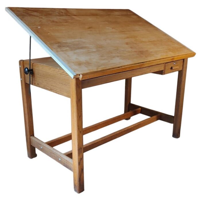 Vintage Adjustable Drafting Table by Hamilton Mfg.
