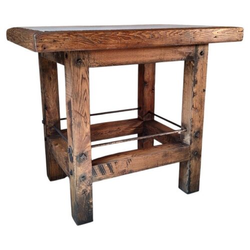 Retail Island with Reclaimed Wood & Marble Top
