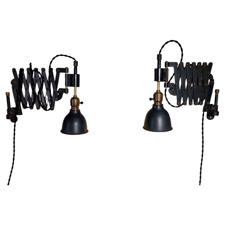 Pair of Vintage Industrial Scissor Wall Lights