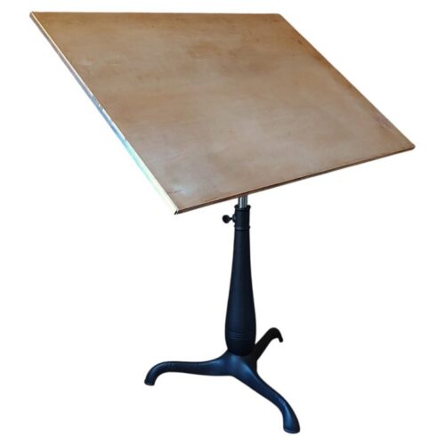 Vintage Adjustable Pedestal Drafting Table